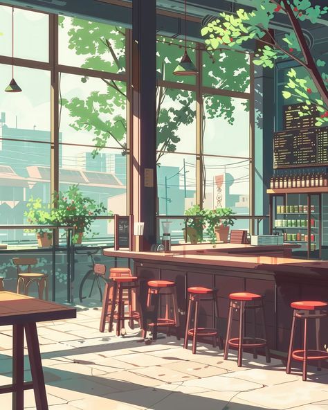 industrial coffee shops ☕   ⠀⠀⠀⠀⠀⠀⠀⠀⠀⠀⠀ 🔗 https://linktr.ee/whimcity ✉️ DM for collabs 💻 created with MidJourney & Topaz Gigapixel ⠀⠀⠀⠀⠀⠀⠀⠀⠀ 🔗 #chillvibes 🔗 #studioghibli 🔗 #aiartcommunity 🔗 #animelover 🔗 #animeart 🔗 #mangaart 🔗 #lofi 🔗 #japanlover Lofi Cafe Aesthetic, Anime Cafe Scenery, Coffee Shop Drawing, Coffee Shop Wallpaper, Coffee Cafe Aesthetic, Anime Cafe, Industrial Coffee Shop, Cafe Background, Wallpapers 2024