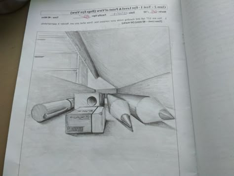 Eye in a pencil box Two Point Perspective Drawing, 1 Point Perspective Drawing, Two Point Perspective, Perspective Sketch, Architecture Drawing Sketchbooks, Human Figure Sketches, Perspective Drawing Architecture, Architecture Drawing Plan, Perspective Drawing Lessons