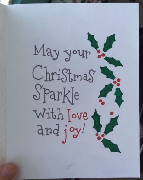 handwritten inside of Christmas card with Sharpie Hand Written Christmas Card, Handwritten Christmas Cards, Christmas Card Writing, Handwritten Christmas, Hand Quotes, Christmas Card Sayings, Christmas Card Messages, Tracker Ideas, Christmas Card Ideas