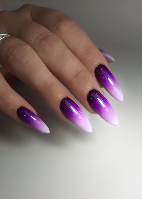 Summer Ombre Nails, Gradation Nails, Purple Ombre Nails, Violet Nails, Ombre Acrylic Nails, Manicure Diy, Ombre Nail Designs, Nail Art Ombre, Nails 2024