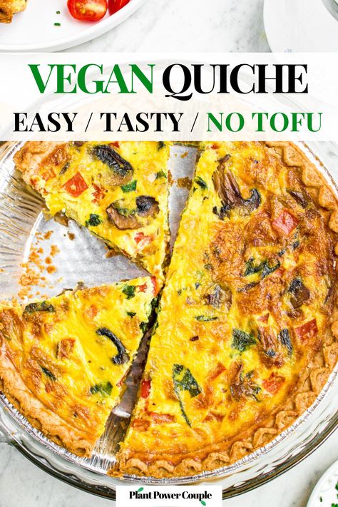 Just Egg Quiche, Eggless Quiche, Egg Quiche Recipes, Egg Magic, Egg Quiche, Vegan Easter Recipes, Just Egg, Vegan Quiche, Salad Recipes Healthy Easy