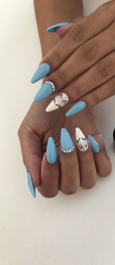 Blue Unicorn Nails, Nails Unicorn, Blue Unicorn, Unicorn Nails, Nails Blue, Glam Nails, Nails 2024, Blue Nails, Nail Design