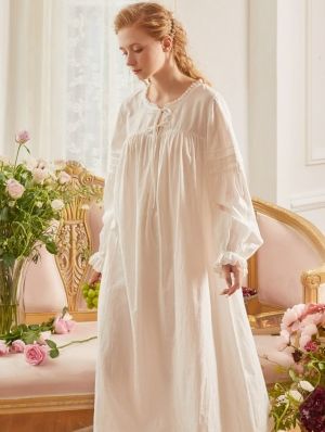 Edwardian Nightgown, English Winter, Nightdress Nightwear, Nightgown Long, Nightgown Vintage, Victorian Nightgown, Cotton Nightwear, White Nightgown, Women Cotton Dress