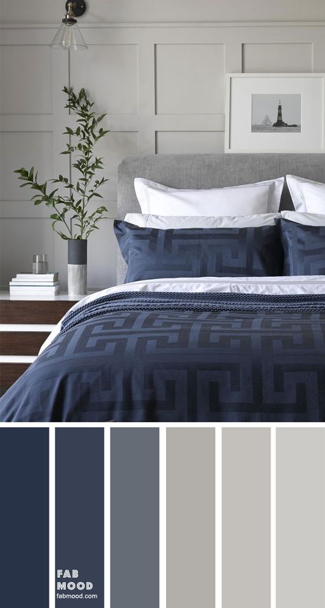 Bedroom color scheme ideas will help you to add harmonious shades to your home which give variety and feelings of calm. From beautiful wall colors... Grey Bedroom Colors, Colors Bedroom, Navy Bedrooms, Grey Bedroom, Bedroom Color, Room Color Schemes, Bedroom Color Schemes, Gray Bedroom, Blue Color Schemes