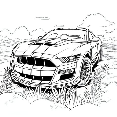 A dinosaur standing on ford mustang shel... | Premium Vector #Freepik #vector #colouring-book #coloring-book #car-illustration #coloring-page Mustang Coloring Pages, Mustang Shelby Gt 500, Mustang Art, Car Coloring Pages, Kia Car, Cars Coloring, Ford Mustang Shelby Gt500, Car Vector, Cars Coloring Pages