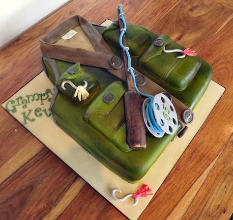 Fishing Birthday Cake, Fishing Theme Cake, Fishing Cakes, Fisherman Cake, Tank Cake, Fish Cake Birthday, Birthday Cake Gift, Gravity Defying Cake, 50th Cake