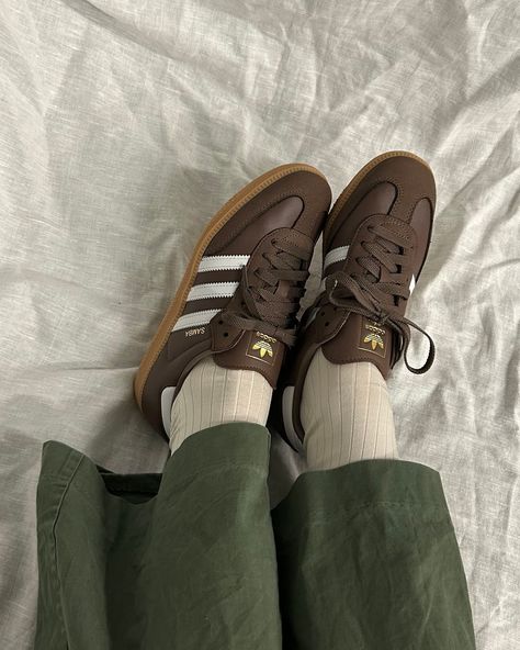 Embracing fall vibes! 🍁 What’s your pick this season: Samba or Handball Spezial? Brown Adidas Samba Outfit, Trend Sneakers 2024 Woman, Adidas Spezial Brown, Adidas Samba Brown, Adidas For Women, Sambas Adidas Women Outfit, Brown Samba, Adidas Samba Outfit, Samba Outfit