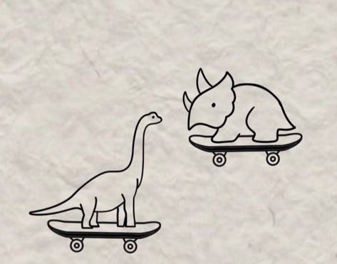 Dinosaur Riding A Skateboard Tattoo, Dinosaur Skateboarding Tattoo, Dinasour Tattoo Men, Dinosaur With Knife Tattoo, Simple Dino Tattoo, Jurassic Park Tattoo Ideas, Matching Dinosaur Tattoos, Pterodactyl Tattoo, Triceratops Tattoo