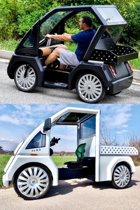 Gloubos e-quadricycles transport people and cargo with pedal and motor power Electric Car Design, Mobility Scooter Accessories, Bicycle Sidecar, Bike Cart, Trike Bicycle, Wood Bike, Electric Cargo Bike, Future Transportation, Tricycle Bike