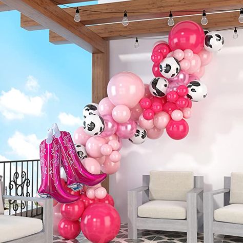 Cow Print Balloon Arch, Cowgirl Balloon Garland, Hoedown Party, Cowgirl Decorations, Cowgirl Party Decorations, Western Party Decorations, Rodeo Bachelorette, Cow Birthday Parties, Disco Birthday Party