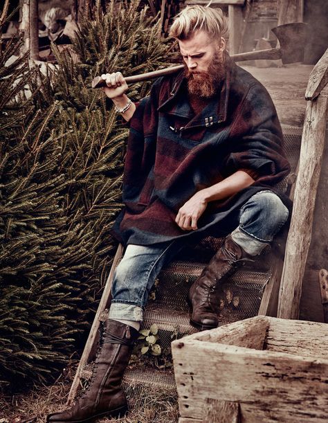 Lumberjack Aesthetic, Lumberjack Style, Viking Men, Hunks Men, Man Of The House, Old School Style, Hipster Mens Fashion, Viking Style, Mountain Man