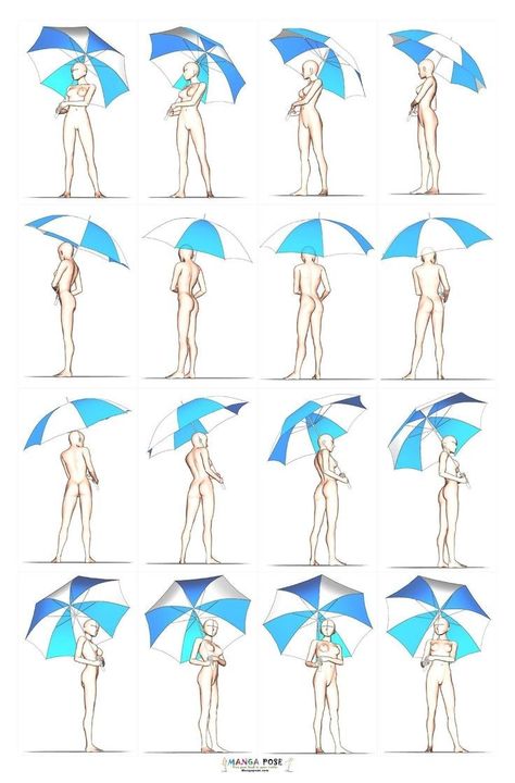 Umbrella Drawing Reference, Umbrella Pose Reference Drawing, Umbrella Poses, Umbrella Drawing, Pose Reference Drawing, Manga Drawing Tutorials, Reference Drawing, Body Reference Drawing, Figure Drawing Reference