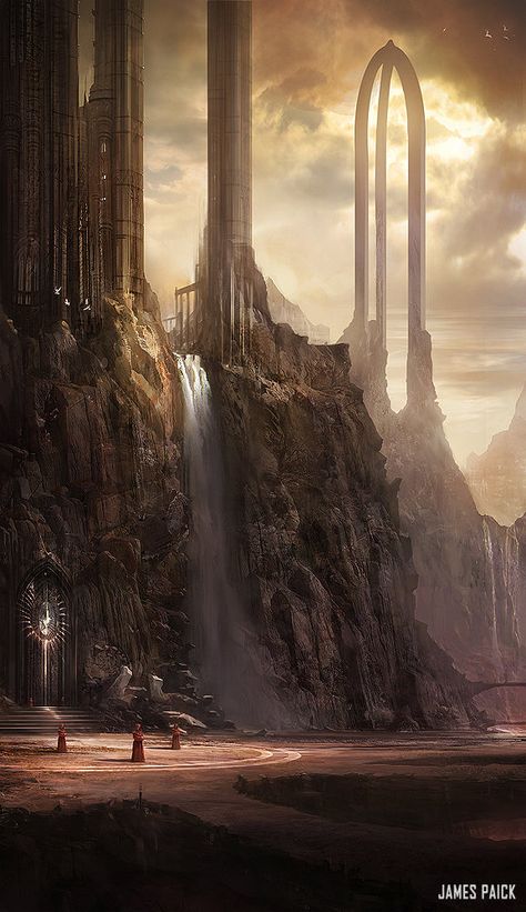 MZLoweRPP verified link on 7/1/2016 Source: Artist's page on ArtStation.com Artist: James Paick Artist's Title: Palace Entrance Heroic Fantasy, Fantasy Magic, 다크 판타지, Greensboro Nc, Fantasy City, Fantasy Setting, Fantasy Places, Matte Painting, Fantasy Art Landscapes