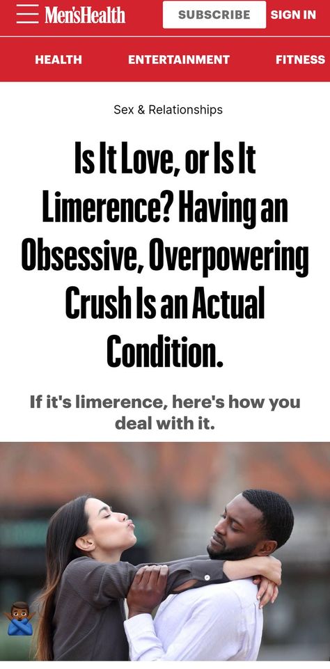 Is It Love, or Is It Limerence? Having an Obsessive, Overpowering Crush Is an Actual Condition. | "If it's limerence, here's how you deal with it." ~Zachary Zane Romantic Attraction, Is It Love, Unhealthy Obsession, Is It Love?, A Crush, Personal Relationship, Deal With It, Conditioner, Health