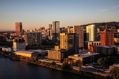 Empty and Unwanted, the Iconic Buildings of Portland’s Skyline Are in Trouble Portland Skyline, Camera World, Downtown Portland, Central City, New York Life, Iconic Buildings, Property Marketing, Commercial Property, Office Space