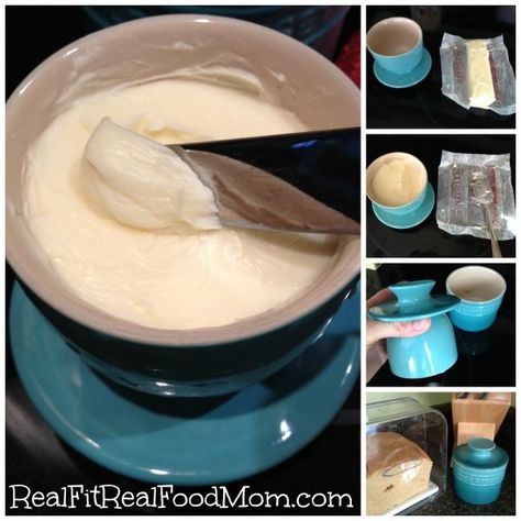 How a Butter Crock works - fresh, spreadable butter right on my countertop | Real Fit, Real Food Mom Pottery Butter Dishes, Spreadable Butter, Diy Butter, Butter Bell, French Butter, Nourishing Traditions, Butter Crock, Pottery Videos, Healthy Morning Routine