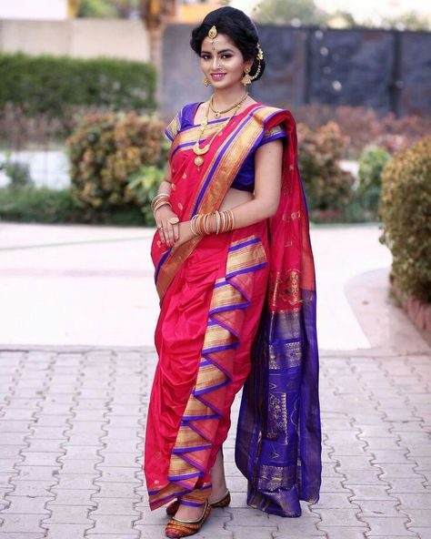 Saree Maharashtrian, Bride Fashion Illustration, Best Indian Wedding Dresses, Bride Saree, Marathi Bride, Marathi Wedding, Saree Tassels Designs, Nauvari Saree, Indian Sari Dress