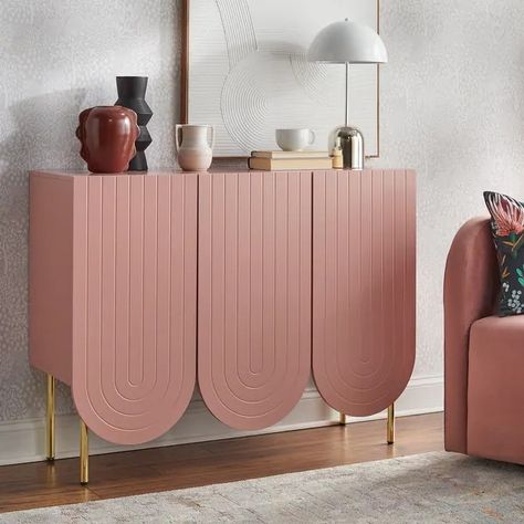 Art Deco Dining Room, Glam Design, Pink Bar, Cabinet Fronts, Mid Century Sideboard, Kitchen Cabinet Doors, Online Furniture Shopping, Wood Sideboard, Adjustable Shelf