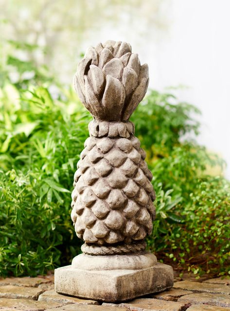 Pineapples & Finials - Unique Stone | Antique & Garden Reproductions Plum Paint Colors, Nantucket Gardens, Plum Paint, Pet Garden, Garden Fruit, Antique Garden, Garden On A Hill, Flower Baskets, Diy Dog