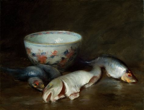 Fish Still Life, Sketchbook Presentation, Meat Animals, Frank Weston Benson, Color Still Life, Dead Nature, Classic Still Life, Art Gallery Paintings, American Impressionism