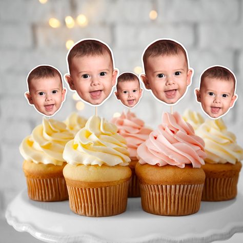 🧁🌞 Custom Face Cupcake Toppers 🌈 Just send one snapshot with your face on it. All remaining work is our job. 🔴 Good photos are important in making good, beautiful stickers. We provide free photo editing and photo enhancer services. ❗️Correct images that are low resolution, out-of-focus, underexposed, bad color, or have damaged corners and sides before printing. 🎉 The perfect decoration for that fun birthday party, graduation,  bachelorette, bridal shower, and so much more! The possibilities Birthday Decor For Him, Photo Cupcake Toppers, Face Cupcake Toppers, First Birthday Cupcakes, Custom Cupcake Toppers, Photo Cake Topper, Cupcake Photos, Photo Face, Personalised Cupcakes