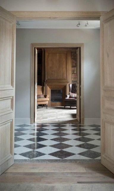 Walk along Checkerboard Floor, Design Blogs, Entry Hall, Design Del Prodotto, Design Living Room, Architectural Digest, Architecture Details, Interior Spaces, Interior Inspiration