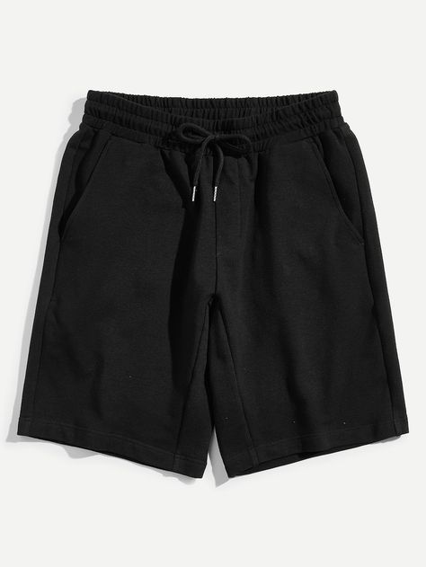 Sweat Shorts Men, Shein Men, Plain Pants, Sweat Shorts, Type Of Pants, Dream Clothes, Aesthetic Clothes, Drawstring Waist, Fashion Inspo Outfits