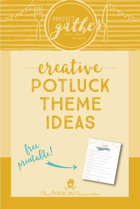 Looking for theme ideas for your next potluck gathering? Here are 10 creative themes (not your typical boring ones!) for you to choose from when planning your next group meal. Click to read more about each theme and access the free download of the theme list! Office Potluck Themes, Potluck Theme Ideas, Birthday Potluck, Potluck Themes, Potluck Invitation, Office Potluck, Work Potluck, Church Fellowship, Thanksgiving Potluck