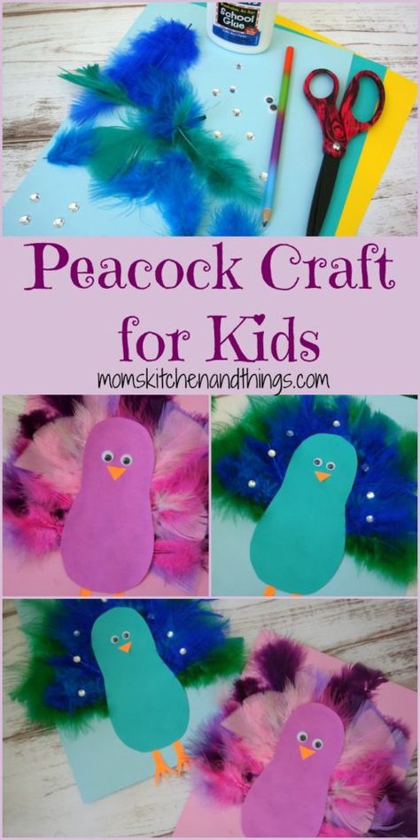 Bird Crafts Preschool, Peacock Crafts, Spring Art Projects, Craft Kids, Bird Crafts, Daycare Crafts, Feather Crafts, Camping Crafts, Craft For Kids