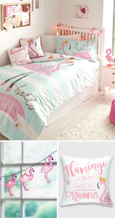 Flamingo print duvet set plus accessories all available at Matalan NOW!! Flamingo Room Decor, Flamingo Bedroom, Flamingo Room, Dorm Decoration, Rose D, Tropical Birthday, Flamingo Decor, Dekorasi Kamar Tidur, Single Duvet Cover