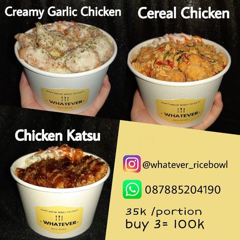 Chicken Katsu , Creamy Garlic Chicken, Cereal Chicken Cereal Chicken, Chicken Katsu, Creamy Garlic Chicken, Creamy Garlic, Rice Bowl, Garlic Chicken, Rice Bowls, Noodles, Oatmeal