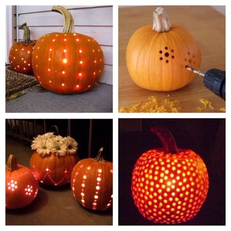 Pumpkin Carving With Drill, Pumpkin Drilling, Diy Pumpkin Carving, Pumkin Carving, Creative Pumpkin Carving, Amazing Pumpkin Carving, Easy Pumpkin Carving, Pumpkin Carving Designs, Pumpkin Carving Patterns