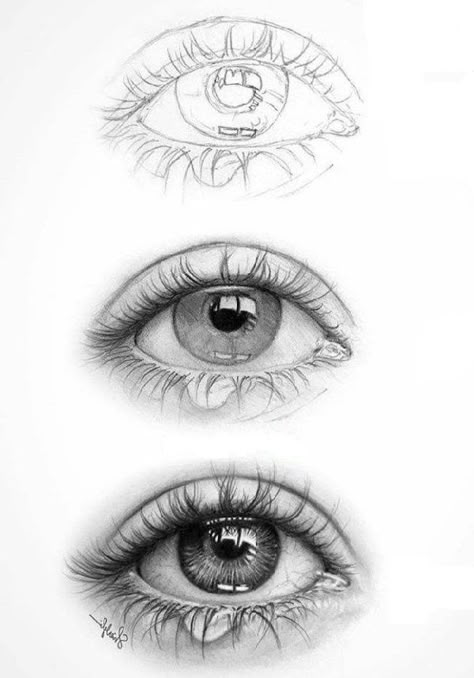 Portrait Au Crayon, Realistic Eye Drawing, Easy Drawing Steps, Eye Drawing Tutorials, Drawing Eyes, Eye Sketch, Drawing Faces, Eye Tutorial, Architectural Drawing