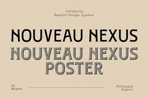 Nouveau Nexus font is a stunning vintage serif font that encapsulates the timeless elegance of the Art Nouveau era. With its graceful lines and classic serifs, this font exudes sophistication and charm. Ideal for adding a touch of vintage beauty to invitations, branding, and editorial designs, Nouveau Nexus is your gateway to a bygone era […] Get your free download of the Nouveau Nexus Font now at FreeFontDL - Free Font Download! 1920s Font, Art Nouveau Font, Hand Drawn Typeface, Timeless Font, Art Deco Font, Deco Font, Modern Serif Fonts, Vintage Quotes, Commercial Fonts