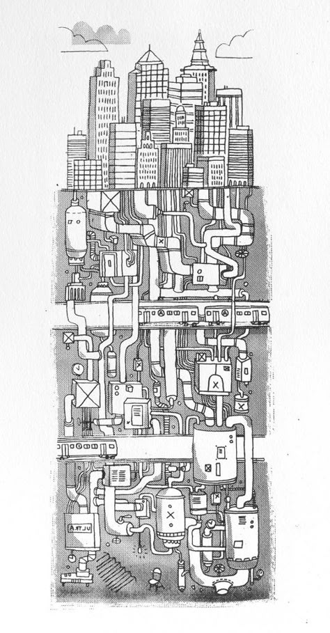 Nyc Underground, Invisible Cities, Underground Cities, Middle School Art, Art Watercolor, Art Plastique, Kids Art Projects, Art Education, Map Art