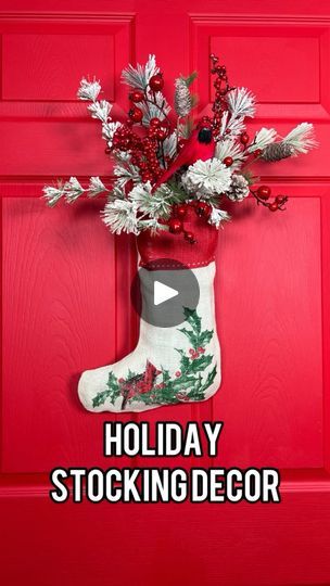 1.5M views · 8.7K reactions | Turn a stocking into the cutest holiday decoration! ❤️ #reels #diy #christmas #xmas #decor | Nick's Seasonal Décor | Nick's Seasonal Décor · Original audio Christmas Stocking Decorating Ideas, Cheese Wreath, Stocking Decorating, Doorway Decorations, Christmas Doorway Decorations, Christmas Doorway, Christmas Craft Party, Christmas Bazaar Crafts, Crafts For Holidays