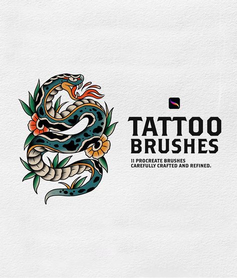 Free Tattoo Brushes For Procreate, Procreate Brushes Tattoo, Procreate Tattoo Brushes, Procreate Tattoo Brushes Free, Procreate Tattoo, Procreate Tattoo Design, Brushes Procreate, Brush Procreate, Free Procreate Brushes