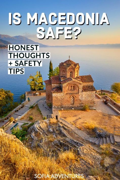 Want to visit the Balkans, but you don't know much about the country of North Macedonia? You may be wondering 'is Macedonia safe' - well, our answer is definitely yes, but we still recommend you follow these basic Macedonia safety tips for having a great time traveling Macedonia, from Skopje, Ohrid, Bitola, and beyond! North Macedonia Travel, Macedonia Travel, Balkan Travel, Northern Greece, Greece Trip, Balkans Travel, North Macedonia, Artificial Lake, The Balkans