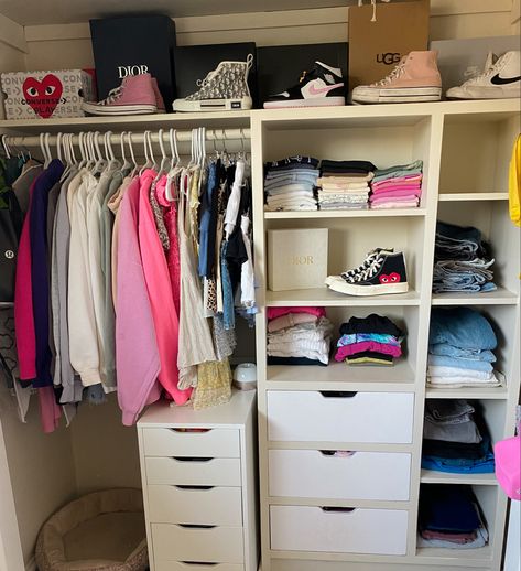 Shoe Storage Closets, Storage Closet Ideas, Organizing Ideas Closet, Shoe Organizer Closet, Home Decor Closet, Closet Ideas For Small Spaces, Girls Closet Organization, Decor Closet, Trendy Closet