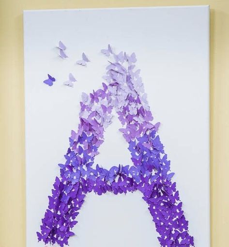 Butterfly Wall Art Diy, Girls Bedroom Inspiration, Children Room Ideas, Butterfly 1st Birthday, Butterfly Bedroom, Butterfly Migration, Diy Paper Butterfly, Recycled Crafts Kids, Butterfly Room