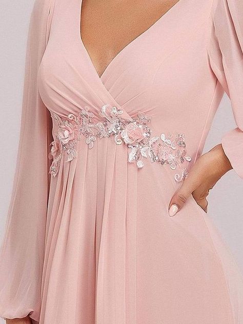 Chiffon Evening Dresses With Sleeves, Pink Mother Of The Bride Dresses Plus Size, Evening Gowns With Sleeves Classy, Fall Wedding Mother Of The Groom Dresses, Pink Mother Of The Groom Dresses, Fall Mother Of The Bride Dresses Classy, Beautiful Gowns Classy, Elegant Dresses With Sleeves, Elegant Mother Of The Bride Dresses Classy