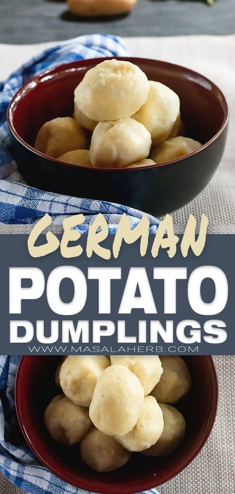 Knodel Recipe, Potato Dumplings German, German Potato Recipes, Potato Dumplings Recipe, German Potato Dumplings, Potato Dumpling Recipe, Potato Dough, German Dumplings, Easy German Recipes