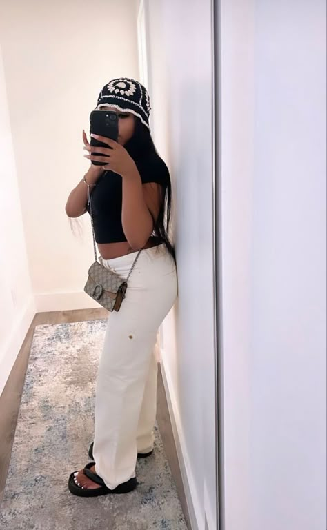 White Pants Outfit Black Women, Cute Bathing Suits Outfits For Black Women, Vaca Outfits Black Women, Pajamas Outfit Black Women, Denim Romper Outfit Ideas, Outfits For Orlando Florida, Out The Country Outfits Black Women, White Shirt Outfit Black Women, Sandal Outfits Black Women