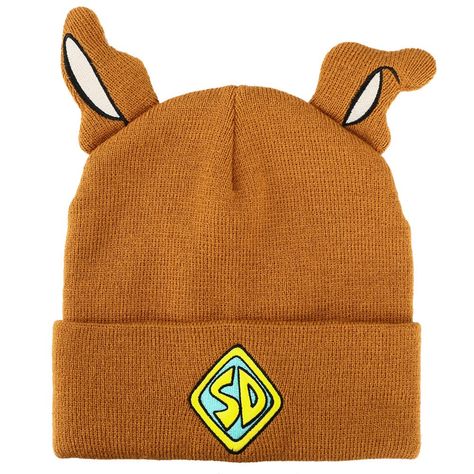 This awesome beanie is almost as good as getting a Scooby Snack! This cozy hat, inspired by the Scooby Doo cartoon, is made to look like the loveable canine, complete with 3D plush ears. This knit hat is made of high-quality acrylic yarn for a comfortable and warm fit all day long. The Scooby Doo Embroidered Brown Acrylic Knit Cuff Beanie with Poly Ears is a warm and fun addition to any winter wardrobe! Gender: male. Age Group: adult. Pattern: Fictitious Character. Material: Cotton. Scooby Doo Merch, Scooby Doo Cartoon, Scooby Doo Dog, Scooby Snacks, Brown Acrylic, Embroidered Beanie, Cozy Hat, Cute Hats, Pom Beanie