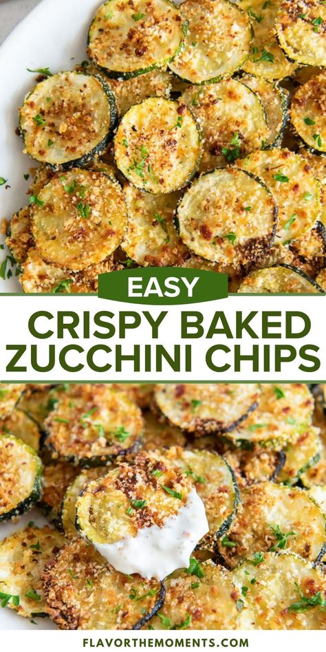 Crispy Baked Zucchini Chips are a healthy snack or side dish that everyone loves! They're crisp, addictive and so easy to make! #zucchini #vegetarian #appetizer Baked Zucchini Chips, Vegetable Side Dishes Healthy, Zucchini Chips Baked, Baked Zucchini, Zucchini Chips, Skincare Order, Resep Diet, Makanan Diet, Health Dinner Recipes