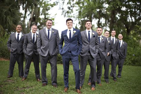 Portrait of Groom in Navy Blue Suit ... Slate Grey Suit, Dark Grey Groomsmen, Navy Blue Groomsmen, Navy Blue Groom, Blue Groomsmen Suits, Groom Blue Suit, Navy Groomsmen, Gray Groomsmen Suits, Suit Groomsmen