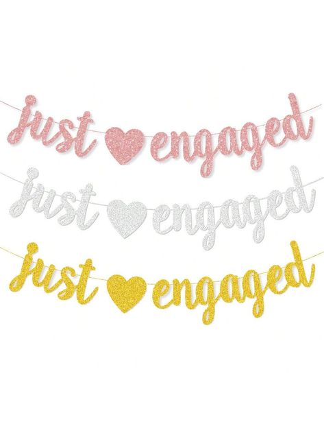 1Set,Just Engaged Banner, Engagement Party Gold Gliter Paper Sign BackdropsI discovered amazing products on SHEIN.com, come check them out! Background For Engagement, Engaged Banner, Gold Engagement Party, Gold Glitter Paper, Disco Decorations, Disco Party Decorations, Just Engaged, Funny Fathers Day Gifts, Flag Background