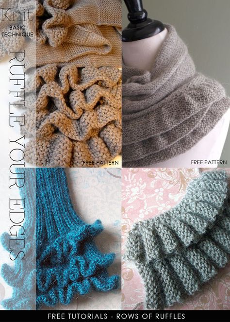 a blog about creative knitting, crochet and design Ruffle Edge Crochet, Ruffle Knitting Pattern, Knitted Ruffle Edging, Knitting Ruffles, Knitting Ruffles Edge, Ruffle Scarf Crochet Pattern, Casting Off Knitting, Knitting For Charity, Creative Knitting