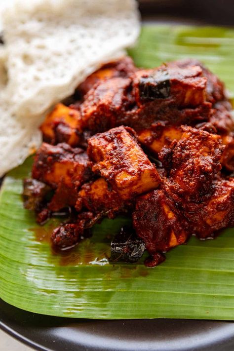 This vegetarian version of Mangalorean Ghee Roast is super rich, spicy, tangy and yum! A perfect meal with appams, neer dosa or just rice! Easy Paneer Recipes, Neer Dosa, Ghee Roast, Roast Gravy, Making Ghee, How To Make Paneer, Mango Curry, Indian Diet, Paneer Recipes