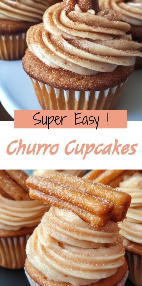 Churro Cupcakes with Cinnamon Cream Cheese Frosting | Delightful churro-inspired cupcakes topped with creamy cinnamon frosting. Perfect for any dessert table! #ChurroCupcakes #SweetTreats #BakingLovers #CinnamonFrosting #CupcakeLove Cinnamon Churro Cupcakes, Concha Cupcakes Recipe, Churro Dessert, Churro Cake, Churro Cupcakes, Cinnamon Frosting, Maple Buttercream, Delicious Cupcakes Recipes, Churros Recipe